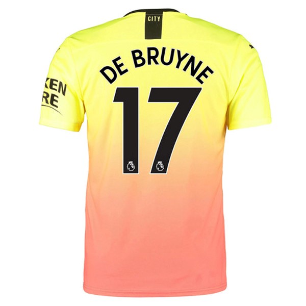 Camiseta Manchester City NO.17 De Bruyne Tercera equipación 2019-2020 Naranja